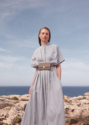 Belts Bags Polene Numéro Sept Taupe Textured Leather | CZ R9780V