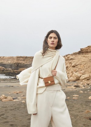 Peněženky Polene Numéro Sept Crossbody Textured Camel | CZ T9833C