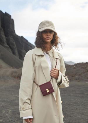 Peněženky Polene Numéro Sept Crossbody Vínové | CZ O9837K